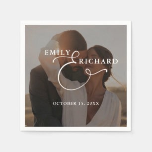 Elegant Modern Wedding Photo Napkins