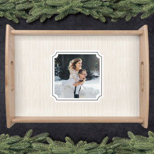 Elegant Modern Wedding Photo  Serving Tray