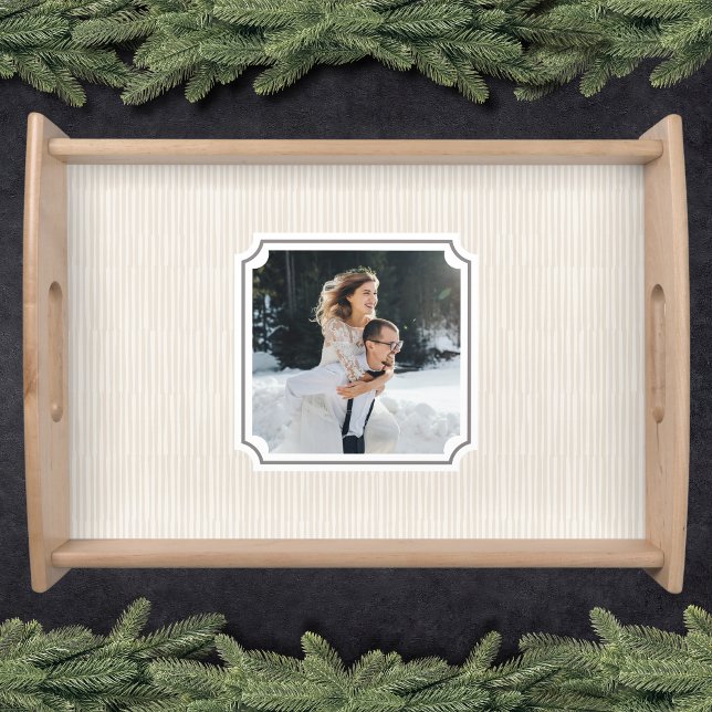 Elegant Modern Wedding Photo  Serving Tray (Elegant Modern Wedding Photo Serving Tray)