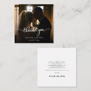 Elegant Modern Wedding Photo Thank You Note Card