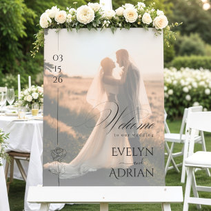 Elegant Modern Wedding Photo Welcome Sign