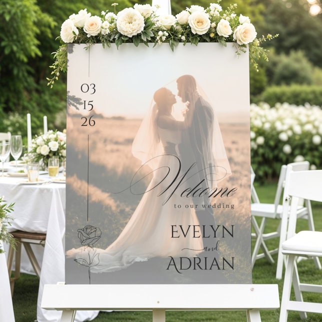 Elegant Modern Wedding Photo Welcome Sign (Creator Uploaded)