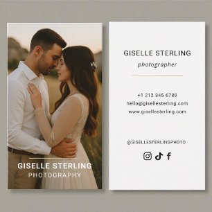 Elegant Modern Wedding Photography Business Card