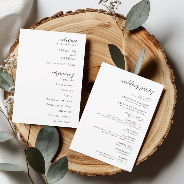 Elegant Modern Wedding Program  (Creator Uploaded)