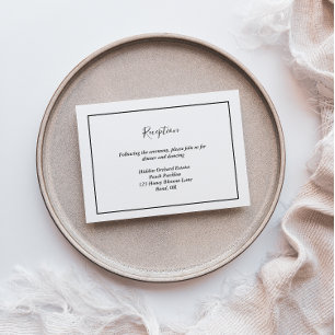 Elegant Modern Wedding Reception Enclosure Card
