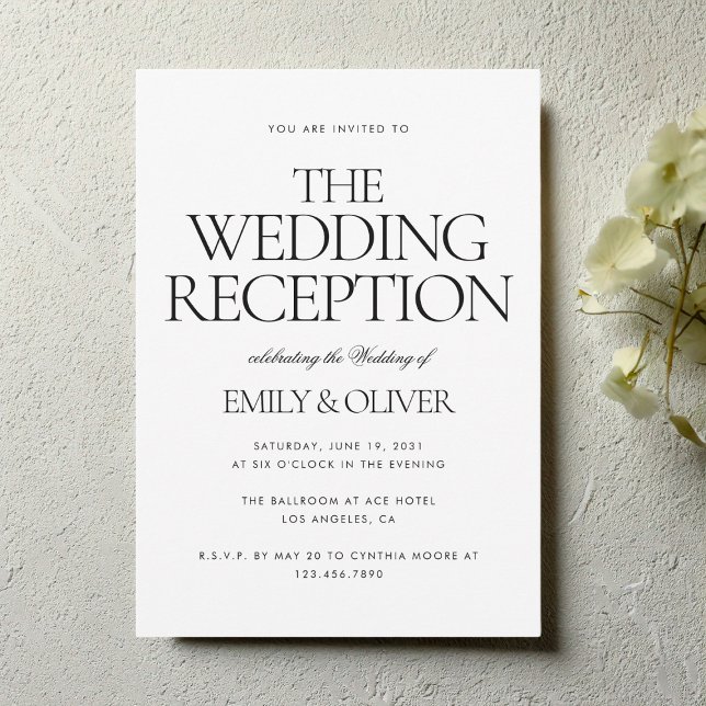 Elegant Modern Wedding Reception Party Invitation (Creator Uploaded)