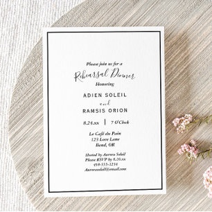 Elegant Modern Wedding Rehearsal Dinner Invitation