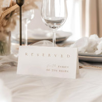 Elegant Modern Wedding Reserved Table Tent Sign