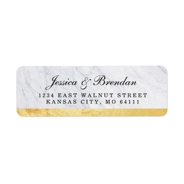 Elegant Modern Wedding Return Address Labels (Front)