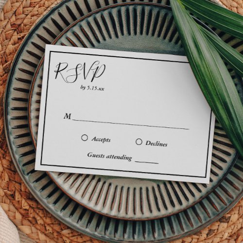 Elegant Modern Wedding RSVP Card