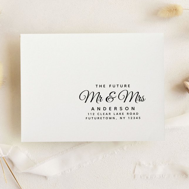 Elegant Modern Wedding RSVP Future Mrs and Mr Envelope (Creator Uploaded)