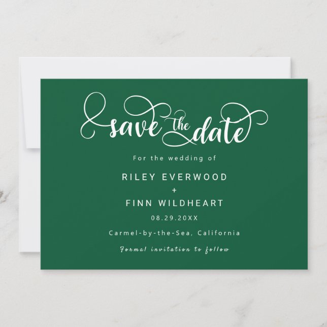 Elegant Modern wedding save the date invitation (Front)