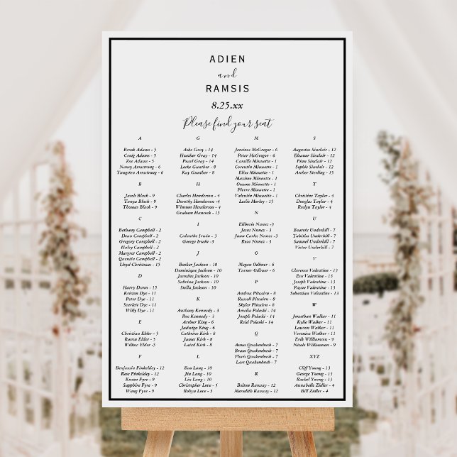 Elegant Modern Wedding Seating Chart Sign (Creator Uploaded)