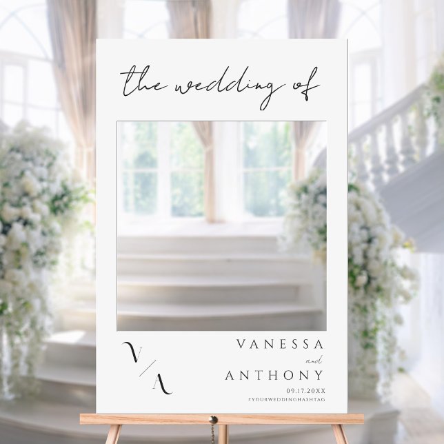 Elegant Modern Wedding Selfie Photo Frame Foam Board (Creator Uploaded)