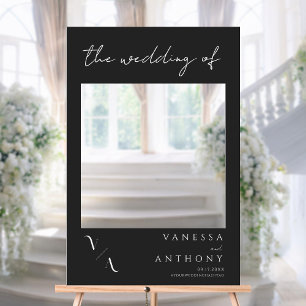 Elegant Modern Wedding Selfie Photo Frame Foam Board