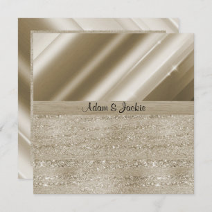 ELEGANT & MODERN WEDDING SPLIT BRONZE GOLD GLITTER INVITATION