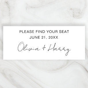 Elegant Modern Wedding Table Seating Header Card