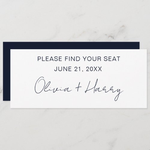 Elegant Modern Wedding Table Seating Header Card