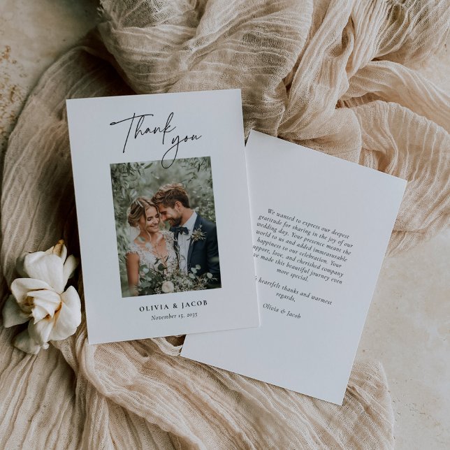 Elegant Modern Wedding Thank You Card (Creator Uploaded)