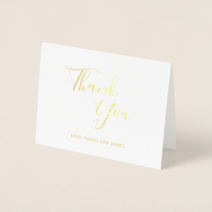 Elegant Modern Wedding Thank You Foil Card