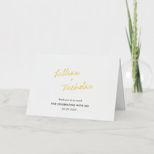 Elegant Modern Wedding Thank You Foil Greeting Card