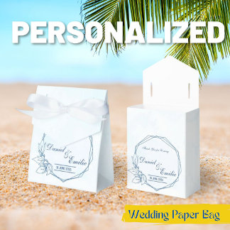 Elegant Modern Wedding Thank you Gift Bags Favor Boxes