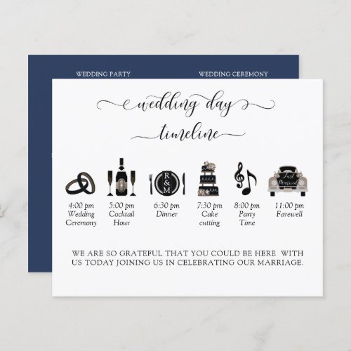 Elegant Modern Wedding Timeline and Program