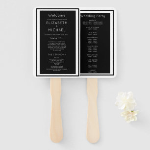 Elegant Modern  Wedding Welcome Hand Fan