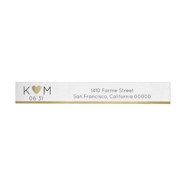 Elegant modern wedding white wrap around address label (Individual)