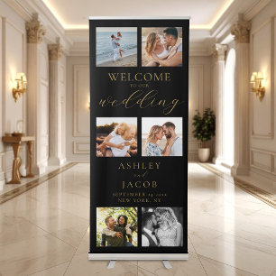 Elegant Modern Welcome Photo Wedding  Retractable Banner