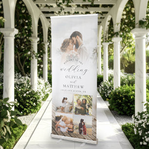 Elegant Modern Welcome Photo Wedding Retractable Banner