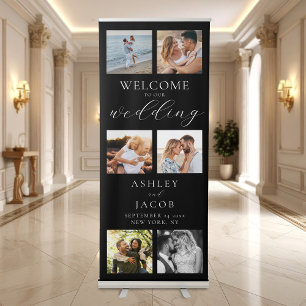 Elegant Modern Welcome Photo Wedding Retractable Banner