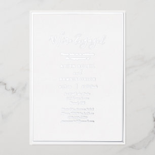Elegant Modern We're Engaged Engagement Silver Foil Invitation