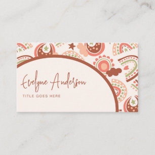 Elegant Modern Western Feminine Rainbow Boho Chic Business Card