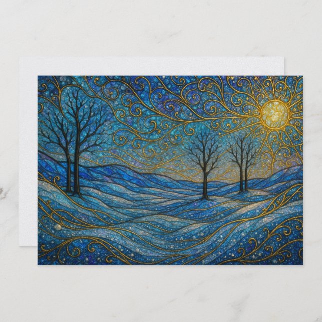 Elegant Modern Whimsical Unique Boho Holiday Card (Front/Back)