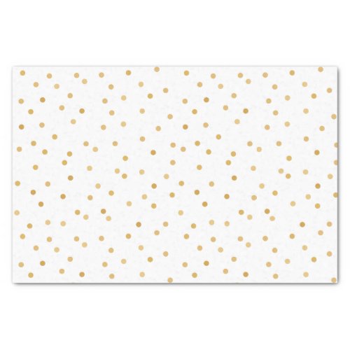 Elegant Modern White and Gold Confetti Dots Tissue Paper
