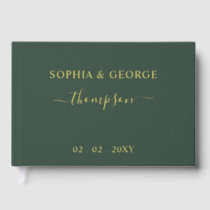 Elegant Modern White and Gold Wedding Foil Guest Book