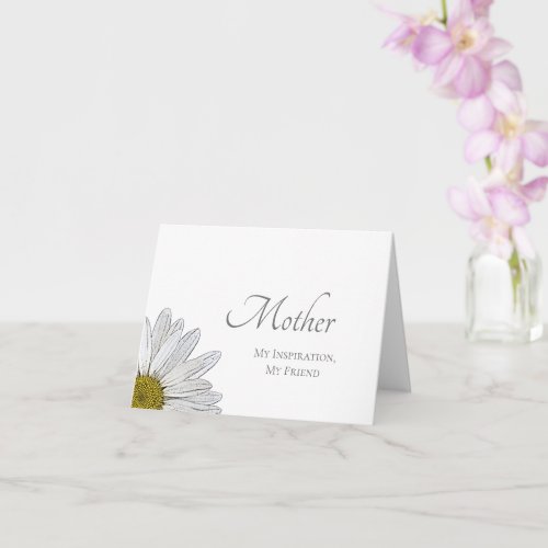 Elegant Modern White Daisy Simple Mothers Day Card