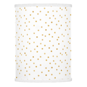 Elegant Modern White Gold Confetti Dots Lamp Shade