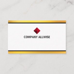 Elegant Modern White & Gold  Stripes Business Card