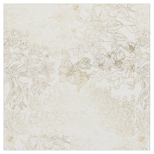 Elegant modern white gray gold marble floral fabric
