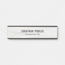 Elegant Modern White Marble And Gold Template Door Sign
