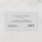 Elegant modern white marble grey & silver business card | Zazzle