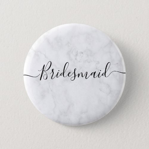 Elegant  modern white marble maid of honor button