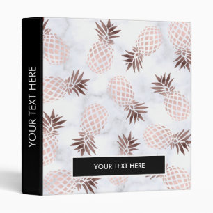 elegant modern white marble rose gold pineapple binder