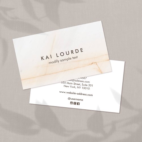 Elegant Modern White Marble  Stone Professional  Business Card