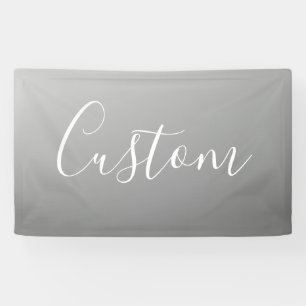 Elegant Modern White Script Writing Gray Gradient  Banner