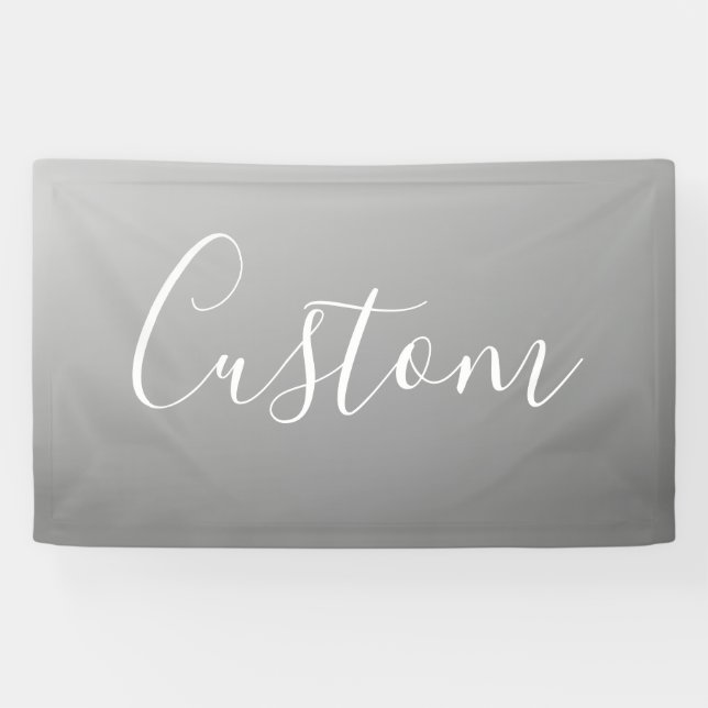 Elegant Modern White Script Writing Gray Gradient  Banner (Horizontal)