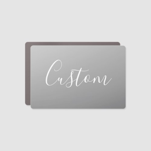 Elegant Modern White Script Writing Gray Gradient  Car Magnet