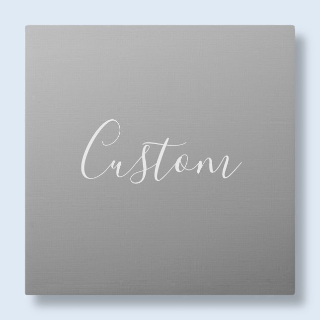 Elegant Modern White Script Writing Gray Gradient  Faux Canvas Print (Creator Uploaded)